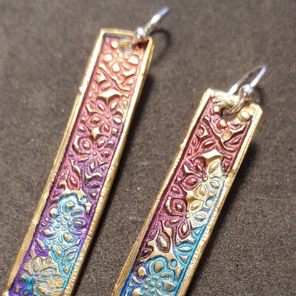 Handmade colorful "landscape' earrings